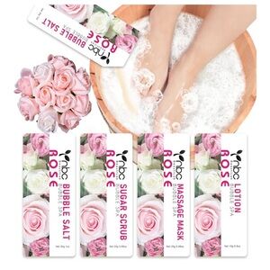 NBC beautilab Bubble Spa Rose Bubble salt ,massage mask,sugar scrub, lotion set